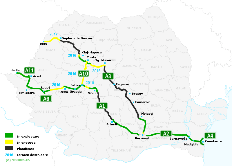 Cum arata situatia autostrazilor din Romania? (Harta)